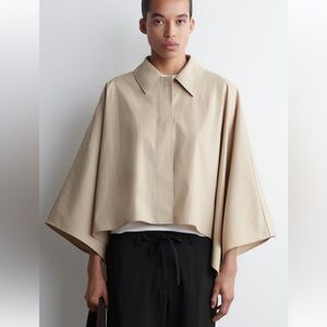 COS Light Tan Trench Coat Cape with Button Detail xs/s